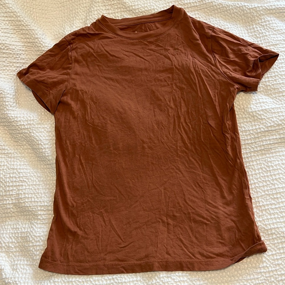 A new day burnt orange rust tshirt XS